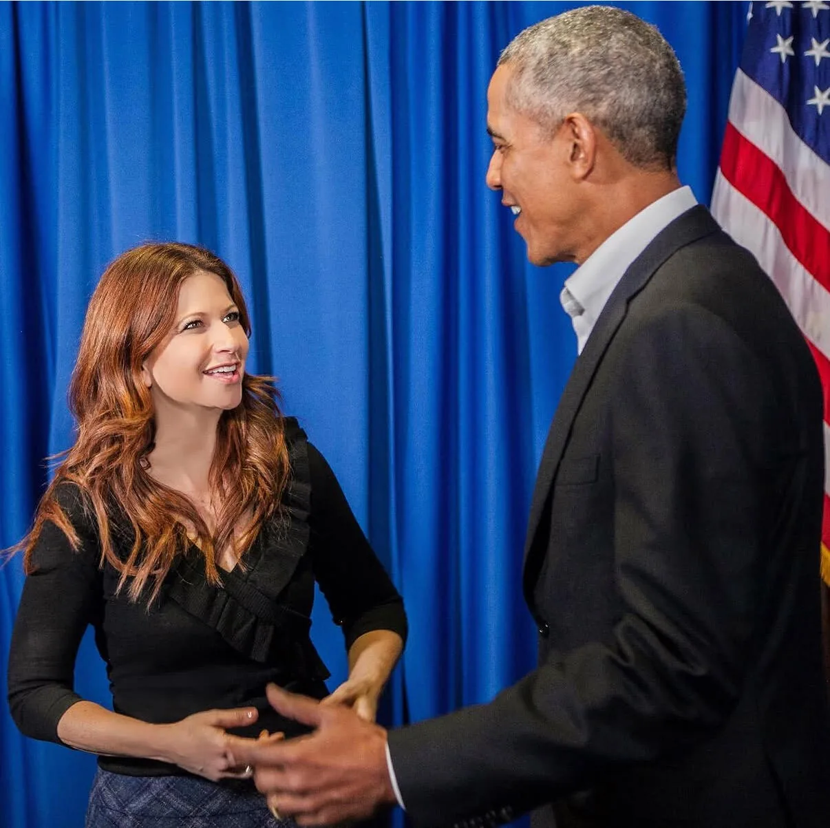 Rachel Nichols interviewing President Barack Obama