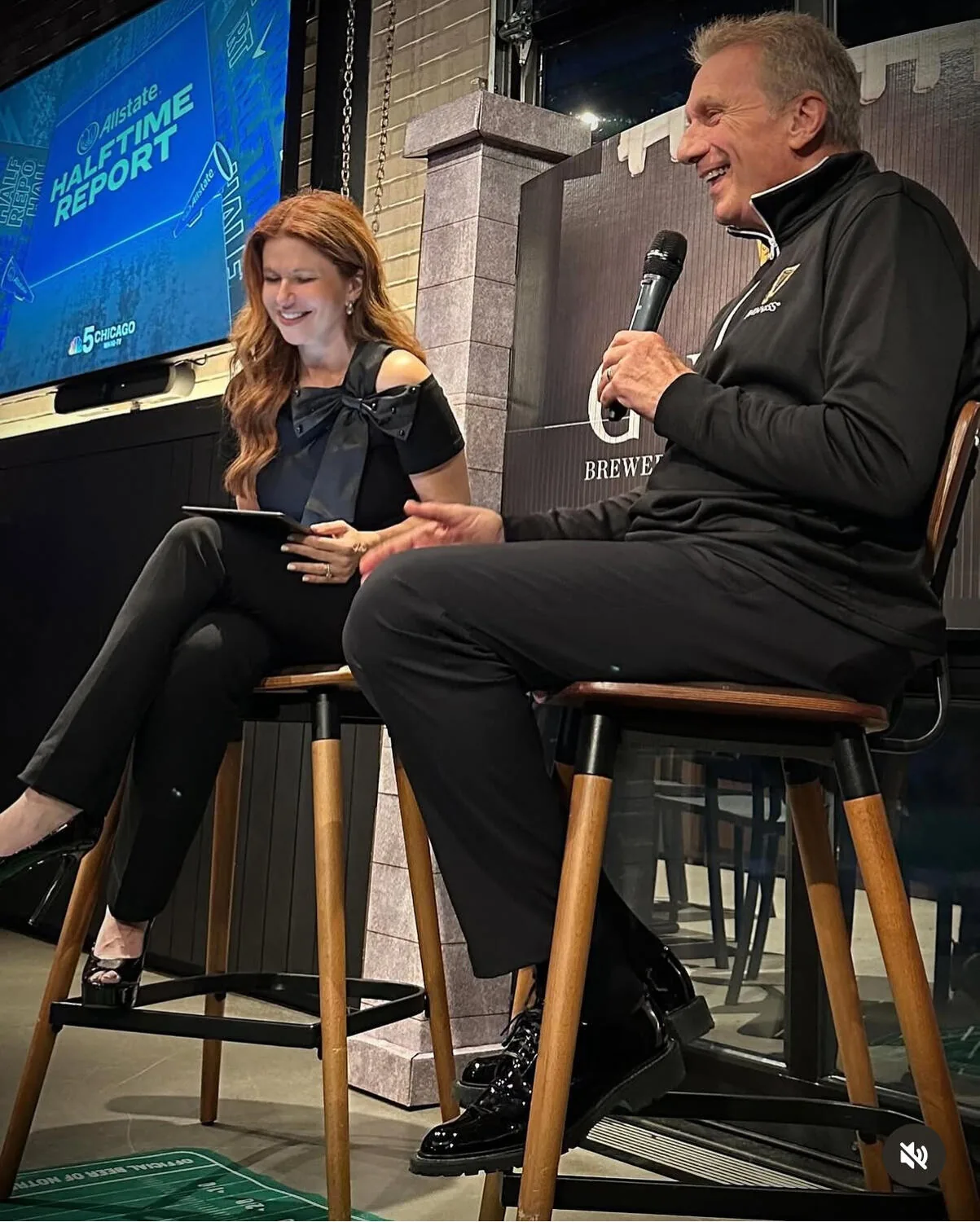Rachel Nichols with Joe Montana at a Guinness event