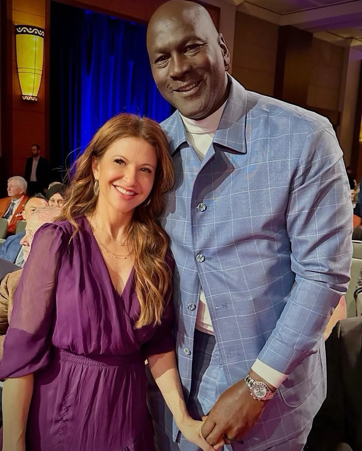 Rachel Nichols with Michael Jordan at the Basketball Hall of Fame induction ceremony