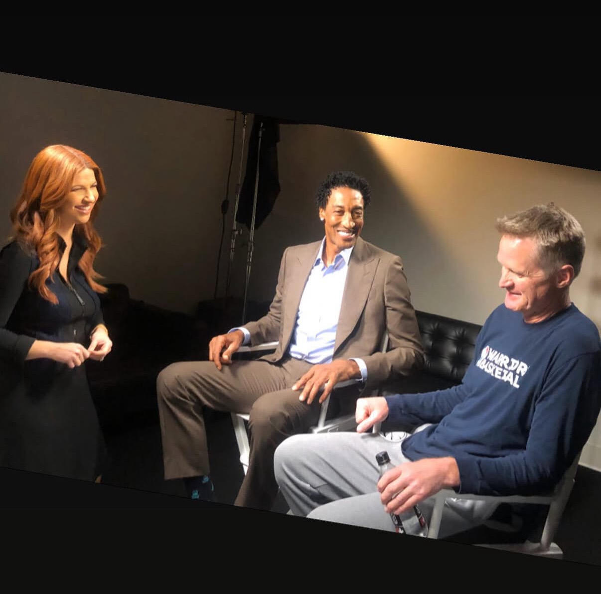 Rachel Nichols with Scottie Pippen and Steve Kerr for Headliners with Rachel Nichols