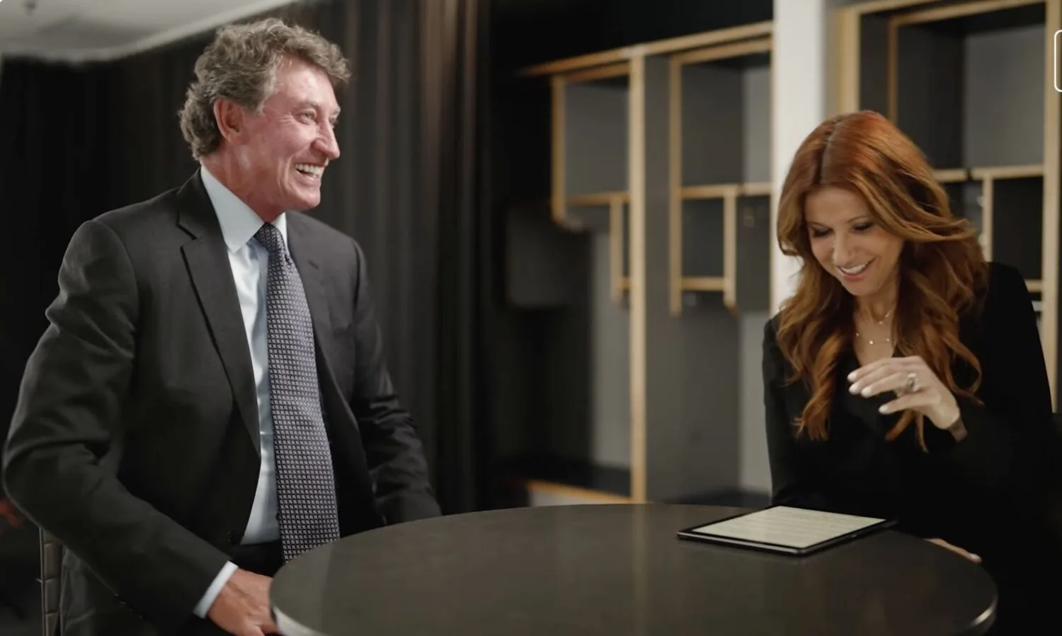 Rachel Nichols interviewing Wayne Gretzky